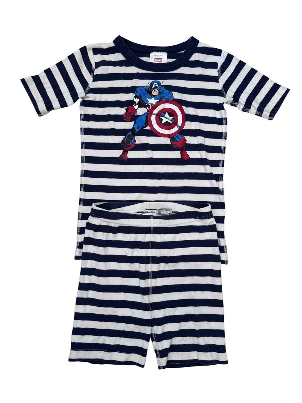 HANNA ANDERSSON Marvel Captain America Short John Pajama Set Size 10 140 Kid